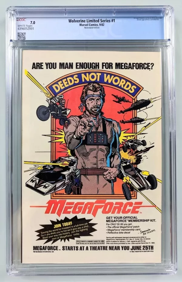 WOLVERINE LIMITED SERIES #1 (1982) CGC 7.0 White Pages! - Marvel - 1st Yukio! - Image 2